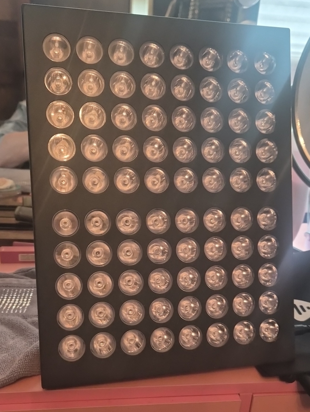 Black Decorative LED Wall Panel with Circular Accents